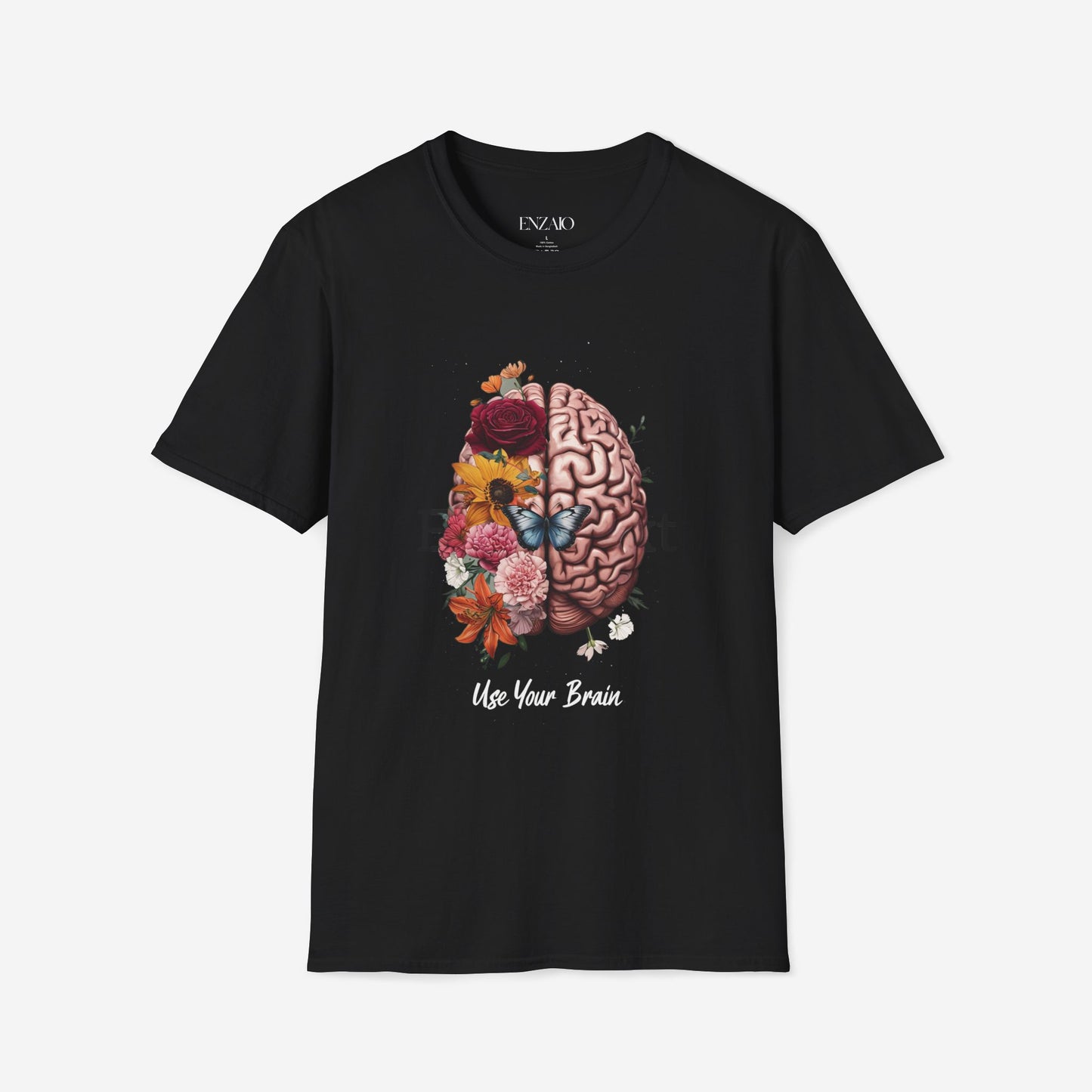 Floral Brain Graphic T-Shirt - Use Your Brain